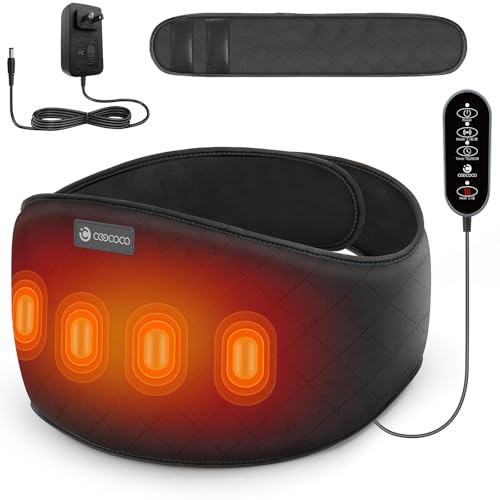 Back Massager with Heat, Lower Back Heating Pad for Pain Relief, CooCoCo Heated Waist Belt with Auto-Off, Heat Pad for Women Men Mom Dad (Corded)