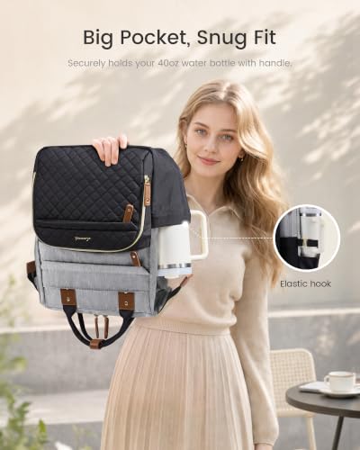 Image of LOVEVOOK Laptop Backpack Women Quilted Teacher Nurse Work Backpack Purse