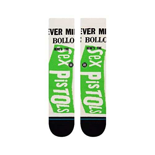 Stance Bollocks Crew Socks (MD (Men's Shoe 6-8.5, Women's Shoe 8-10.5), Off White)2