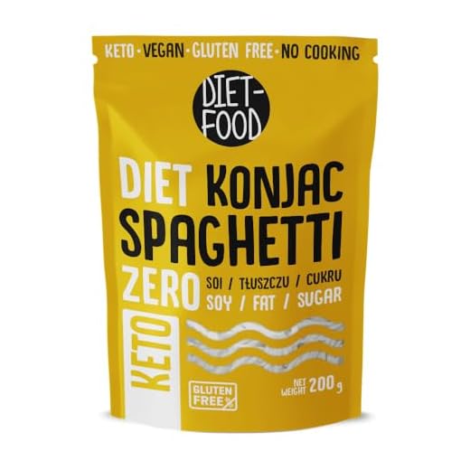 Diet-Food Shirataki Spaghetti - Low Carb Bio Konjac Nudeln | 200 Gramm Kalorienarmes Veganes Essen, Fettfrei, Sojafrei, Glutenfrei Schlankheits Nudeln, Glucomannan