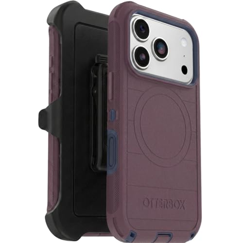 OtterBox iPhone 17 Pro (�̂�) - �f�B�t�F���_�[�V���[�Y�P�[�X - �`���[���b�v�E�b�h�O���[ (�p�[�v��&�u���[) - �z���X�^�[�N���b�v�t�� - MagSafe�ɃX�i�b�v - ��� & �ϋv��