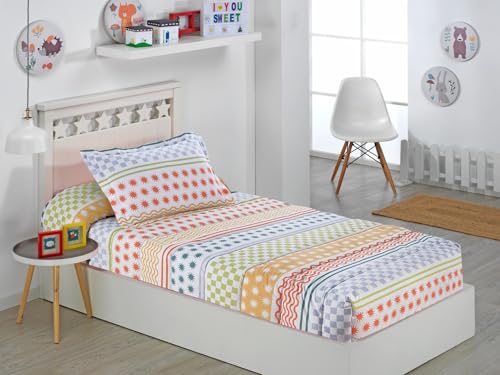 DHESTIA HOME Edredón Ajustable Cama Nido, Litera, Cama 90 y Cama 105 Infantil y Juvenil Color Color K Talla Cama 90