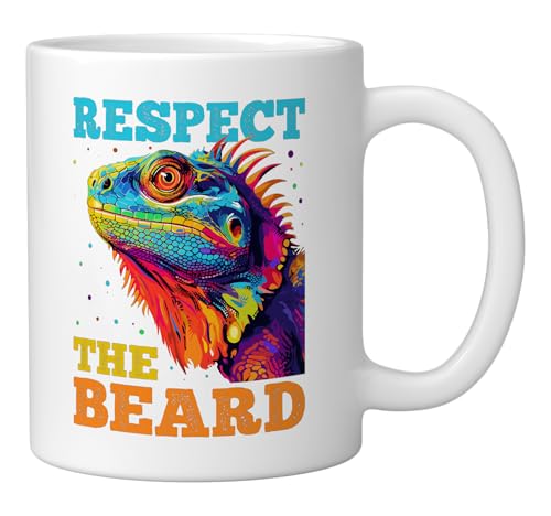 Taza Cerámica Bearded Dragon Pogona Reptile Blanca 11 oz miniatura 2