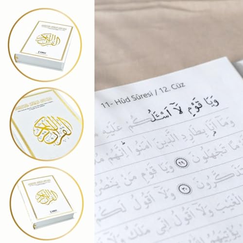 Shaded-Quran-Text-Mushaf-with-Full-Tracing-Ideal-Book-for-Writing-and-Learning-Quran-Text-Large-Size66-94-inch17-24cm-I-Perfect-RamadanEidUmrah-Gift-for-Muslim-Women-Men-Child-White