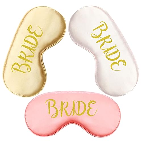 Ipetboom 3 Piezas vendas para dormir dama de honor de seda para dormir antifaz de novia sleep mask sleeping mask damas de honor máscaras para dormir de niña de las flores