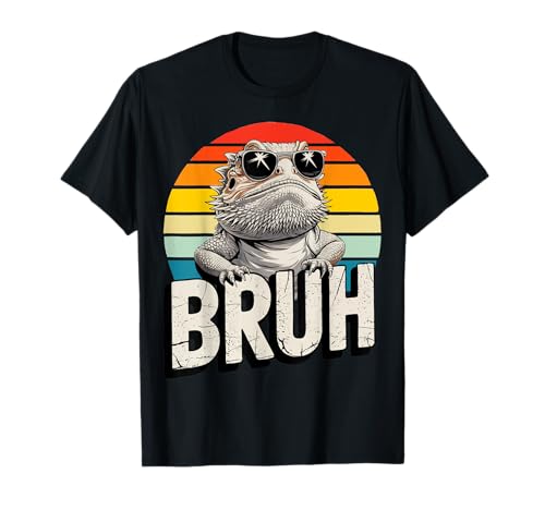 Gaming Bearded Dragon Bruh Retro Lizard BRUH Kids Boys Girls T-Shirt