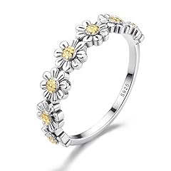 18K Gold & White Plated Daisy Ring