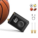 ETENWOLF Electric Ball Pump Inflation & Deflation 2-17PSI, Basketball Pump with Precise Pressure Gauge, Rechargeable Air Pump for Balls, Soccer Ball Air Pump, Deep Black