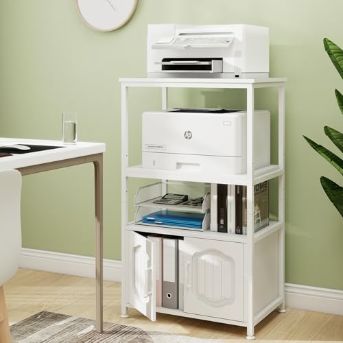 Image of Natwind 4 Tier Printer Stand, File Cabinet w /Adjustable Open Shelves,White