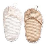 Healvian Juego de 2 Paños Exfoliantes para El Cuerpo con Ranuras para Los Dedos para Ducha