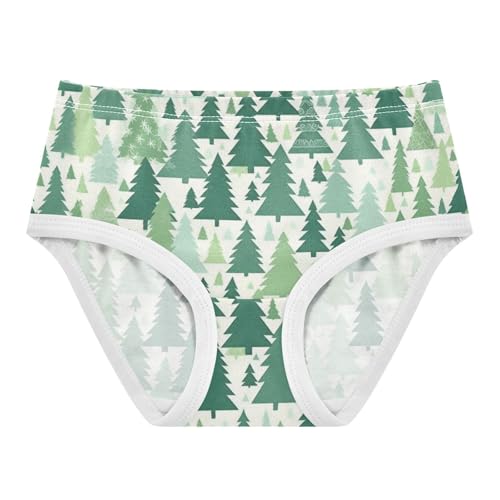 Girls' Sport Panties Breathable Toddler Underwear for Toddler Girls Green Pine Tree Pattern