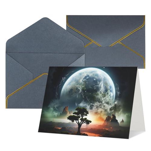 Cartes de vœux vierges pour mot de remerciement et encouragement | Lot de 12