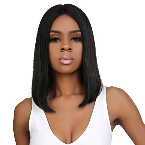 UpScale 100% Virgin Remi Human Hair Lace Front Wig Various Styles of Deep Part Lace Wig in Natural Color (STRAIGHT 12")