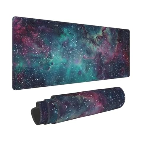 Kelysun Galaxy Gaming Mouse Pad, Universe Space Waterproof and Non-Slip Mousepad, Extended XL 31.5 x 11.8inches Desk Mat, 3mm Thick Rubber Base Desk Pad for Office Home Cover