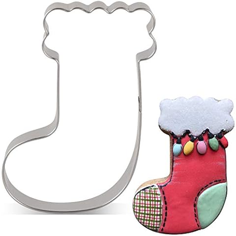 LILIAO Christmas Winter Stocking Cookie Cutter - 2.7 x 3.7 inches - Stainless Steel Cover