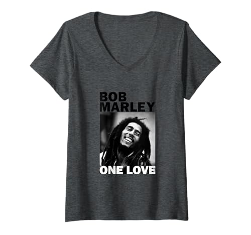 Womens Official Bob Marley One Love Photo V-Neck T-Shirt
