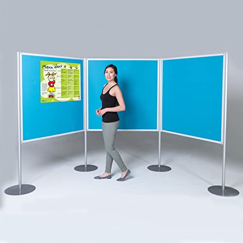 Image of Wonderwall Cyan 3-Panel Exhibition Display Board, Modular System, 120 x 120