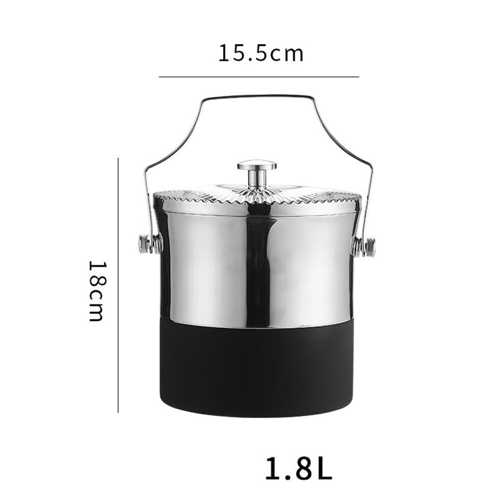 Secchielli per Il Ghiaccio Secchiello per Il Ghiaccio Doppio in Acciaio Inossidabile con Coperchio Secchiello per Il Ghiaccio da Bar Secchiello per Champagne Secchiello per Vino Secchiello p