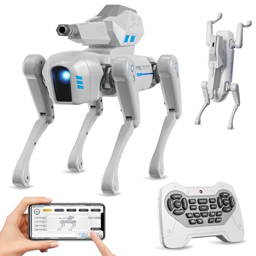 cxjoigxi Smart Robot Dog Toy for Kids, Interactive STEM Robot Pet with Blaster, Voice & Remote Control, App Programming, 30+ Actions, Bionic Walking,...