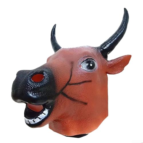 Máscara de vinilo ajustable con divertido diseño de caballo, transpirable y ligera para una comodidad prolongada durante fiestas de disfraces, obras de teatro y actividades divertidas (caballo blanco)