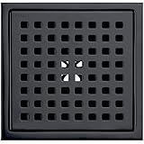 TRUSTMI 6-Inch Square Shower Floor Drain with Removable Grid Grate Cover, SUS 304 Stainless Steel,...