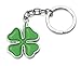 iJDMTOY Chrome Finish The Lucky Quadrifoglio Four Leaf Clover Cloverleaf Key Chain Ring Keychain