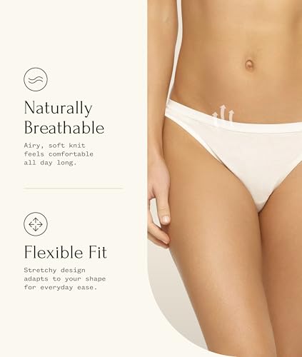 Image of Felina Women's Organic Cotton Thong Underwear, 6-Pack