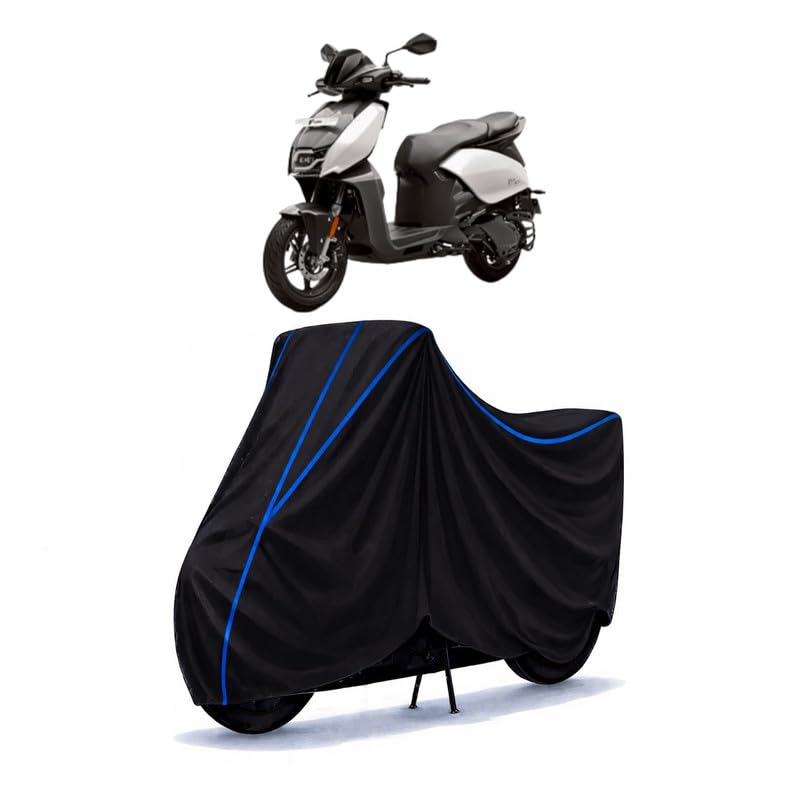 Image of Scooty Cover Water Resistant for Deltic ZGS | Universal Scooter & Bike Cover | Heavy Duty UV Dust, Rain & Scratch Protection Weather Indoor Outdoor | Black with Blue Piping