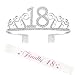 Produktbild Geburtstags Krone 18. Geburtstags Kristall Tiara Krone mit Finaly 18 Schärpe Birthday Crown Prinzessin Kronen Haar-Zusätze - Silber für Geburtstagsfeiern oder Geburtstagskuchen