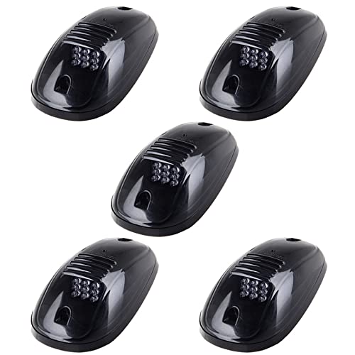 LBRST 5pcs Smoke Cab Light 9LED Amber Top Roof Running Cab Marker Lights Assembly Compatible with Dodge Ram 1500 2500 3500 4500 5500 2003-2018 Pickup Trucks