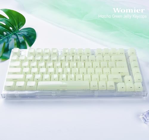 Image of Womier Green Keycaps Jelly,Ceramic Keycaps Style,Clear Creamy Keyboard Caps
