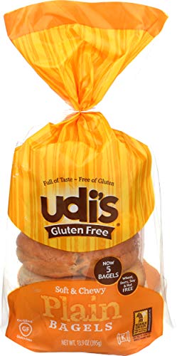 Udi's Gluten-Free Plain Bagels, '4 Count (Pack of 8)