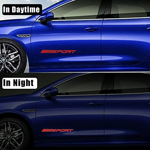 Image of Pincuttee 14pcs Car Decal Stickers,Wheel Rim Decal Sticker,Sport Logo Reflective Stickers,Sport Emblem Car Rear Bumper Sticker,Rear Mirror Decals for All Vehicles(Red,14PCS)
