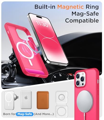 Image of Magnetic Compatible with iPhone 14 Pro Max Case, [Built-in Invisible Kickstand][Compatible with MagSafe] [Military Grade Shockproof] Slim Translucent Matte Phone Case for iPhone 14 Pro Max 6.7 inch