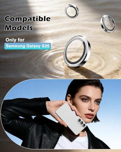 Image of Camera Lens Protector for Samsung Galaxy S26 / S26 Plus White AR AF Coated 9H Tempered Glass Camera Guard, Anti Drop, Scratch Resistant Camera Lens, Case Friendly Waterproof Heavy Duty UHD Clear Camera Cover