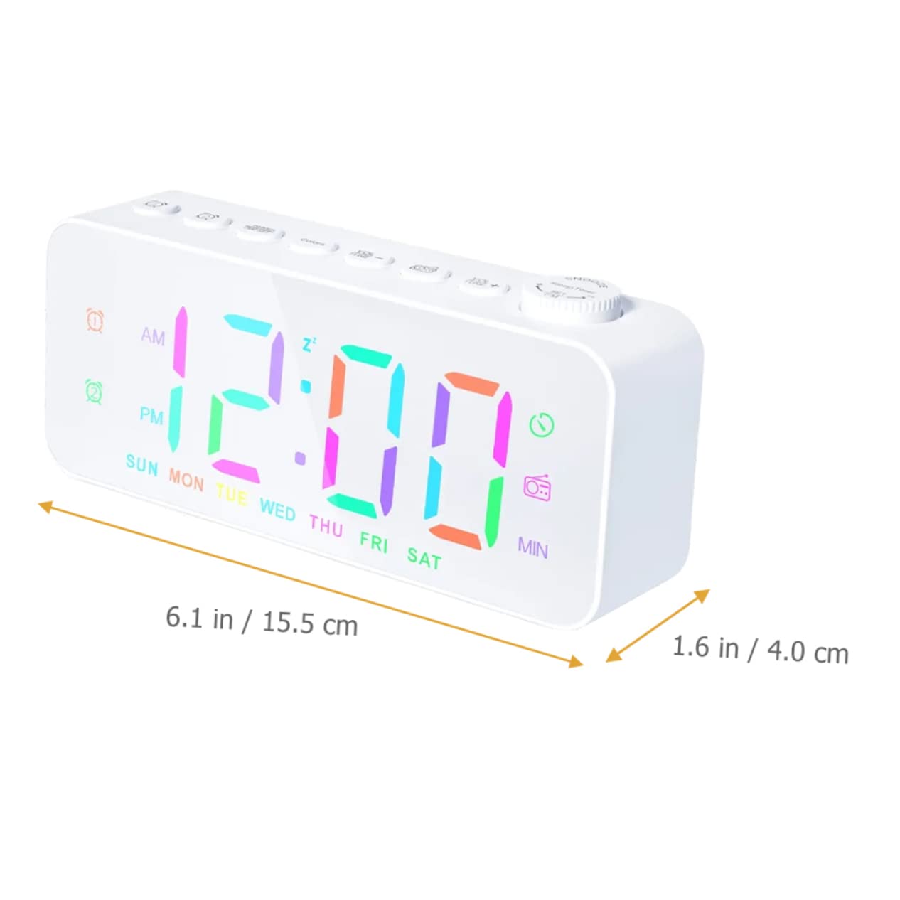 jojofuny Radio Despertador de Pantalla Grande Radio Despertador Digital para Dormitorio Incluye Función de Carga USB para Teléfono como Reloj LED Digital para Obsequio para Oficina