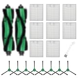 Picture of Aomiduo Replacement Parts for iRobot Roomba Essential Q0120, Y0110, Q011, Y0140, Q0520, 1010/1020/108/106/105/104 Combo/Vac Robot Vacuum Accessories, 2 Roller Brush 8 Hepa Filters 8 Side Brushes