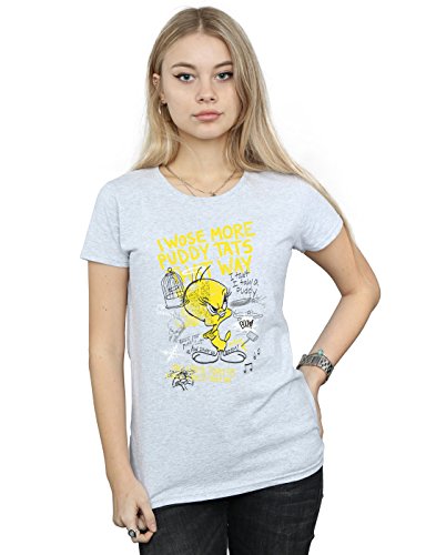 Image of LOONEY TUNES Women's Tweety Pie More Puddy Tats T-Shirt Large Sport Grey