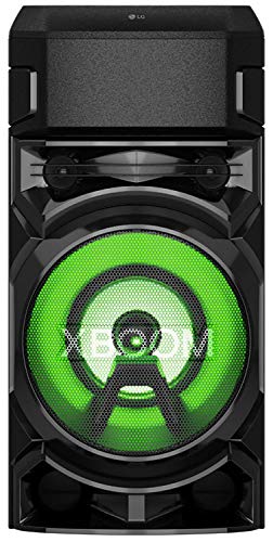 Image of LG RN5 500W Bluetooth, 2 USB, 1 MIC, Guitar, Karaoke Playback, DJ Effects, DJ Wheel, DJ Loop, DJ Pad, Sampler Creator, Multi-Color Lighting, Bass Blast XBOOM App Outdoor Speaker (Black)