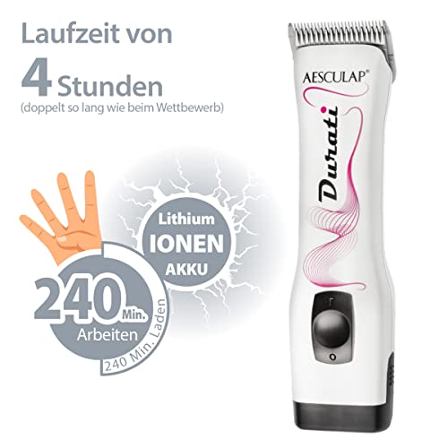 EHASO AESCULAP Profi Hundeschermaschine Set Durati Speed mit Scherk. 1,5 mm + Hundenapf + Aufschiebekammset