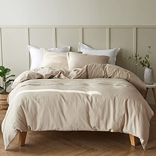 Simple&Opulence French Linen Duvet Cover Set 88' x 92'- 3 Pieces (1 Comforter Cover,2 Pillowcases)-...