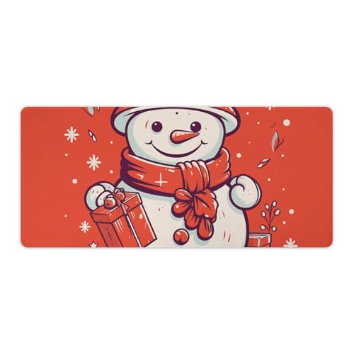 Tapis de souris de jeu grand format carré motif bonhomme de neige