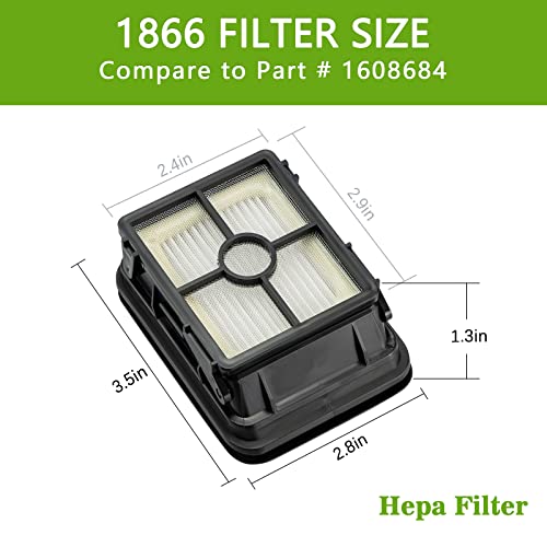 6 Pack 1866 Vacuum Filter Replacement for Bissell Crosswave Pet Pro and Cordless Max 2306A 1785 1785A 2211W 2554 2590 2593 2596 Filter Compare to Part 1608684 LUXRILIX