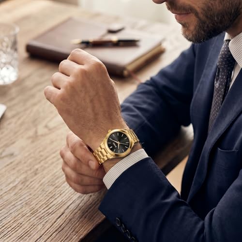 Image of BUREI Men's Wrist Watch, Analog Stainless Steel Dress Waterproof Quartz Watch for Men with Japanese Movement,Refined Gifts for Men, Boyfriend, Husband, Dad