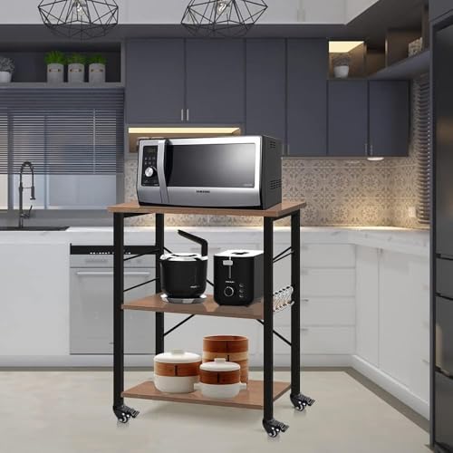 Support de cuisine pour micro-ondes avec 5 crochets latéraux