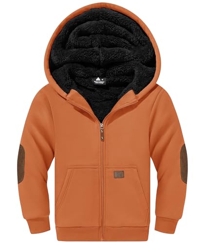Image of SWISSWELL Unisex Boys Girls Fleece Hoodie Sherpa Lined Jacket Zip Up Hooded Sweatshirt Winter Outerwear for Kids