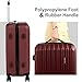 Murtisol ABS Hardside Luggage Sets With Spinner Dual Wheels,Wine Red,4-Piece Set(16/20/24/28)