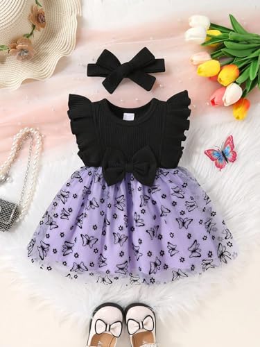 Image of TAGAS Girls' Long-Sleeve Floral Party Dress with Big Bow||Baby Girl Dress|| Frock for Girls|prinsses Dresses | Dress for Girls|