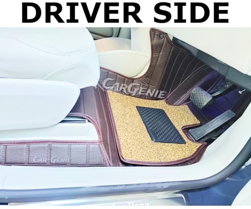 Image of 9D Car Floor Mats for Mahindra 3XO EV | Coffee | Waterproof | Antislip | Faux Leather | Full Coverage | All Weather | Custom Fitted 9D Car Floor Mats