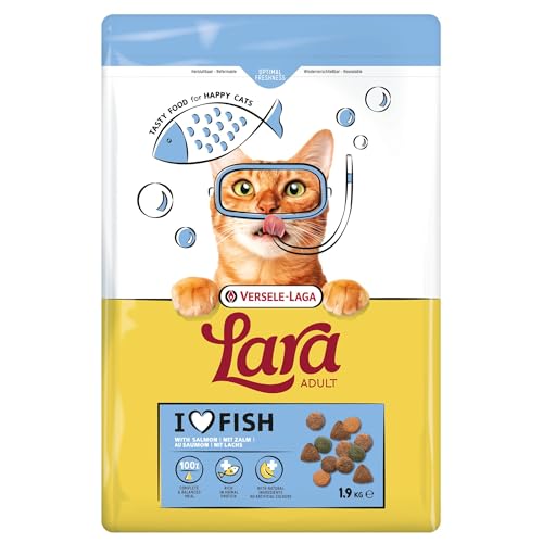 Image of Versele Lara Adult Cat Food with Salmon | 1.9kg | Complete Dry Food for Adult Cats | Balanced Nutrition & Salmon Flavour